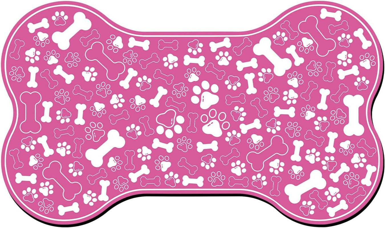 dog-cat-food-mat-bone-shaped-pet-feeding-mat-quick-absorb-water-bowl-placemat-with-rubber-backing-indoor-floor-stain-resistant-pet-accessory-supplies-light-pink-small-12x18-inches