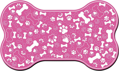 Dog & Cat Food Mat Bone Shaped Pet Feeding Mat Quick Absorb Water Bowl Placemat with Rubber Backing Indoor Floor Stain Resistant Pet Accessory Supplies (Light Pink Small, 12X18 Inches)9