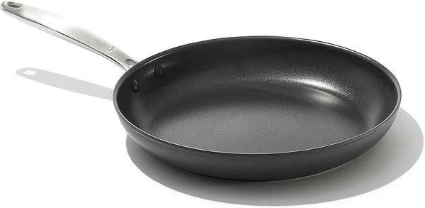 OXO Enhanced 12" Frying Pan Skillet, Pfas-Free Ceramic Nonstick, Durable Hard Anodized Cookware, Scratch Resistant, Stainless Steel Handle, Good Grips, Dishwasher & Oven Safe, Black1