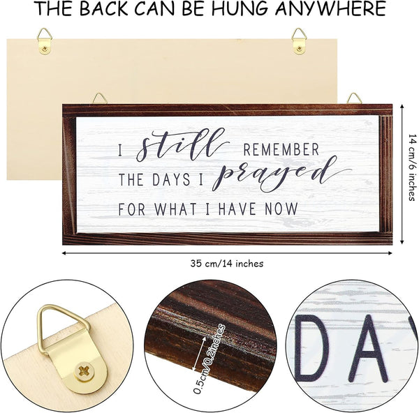I Still Remember the Days I Prayed Rustic Wood Sign | Christian Inspirational Quote, Vintage Farmhouse Wall Decor, Wooden Plaque for Home Living Room Garden4