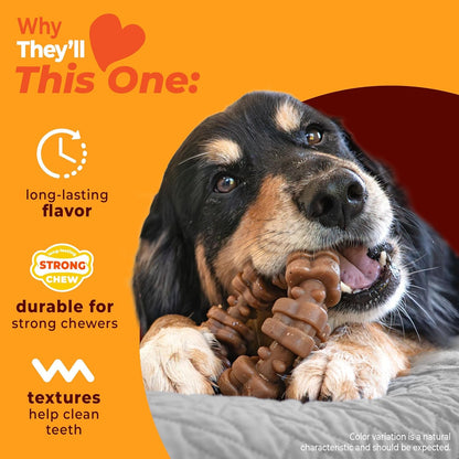 Nylabone Strong Chew Ring Dog Chew Toy Made with Real Beef & Chicken | X-Large Breeds, Durable, Long-Lasting Dog Bone, Textures Help Clean Teeth, Keeps Dogs Busy, for Dogs 50+ Lbs3