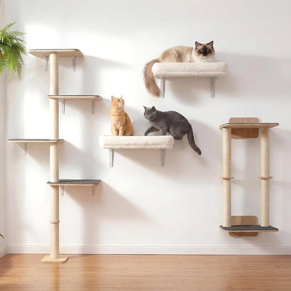Veehoo Cat Wall Shelves for Large Cats, 2-Pack Cat Shelf for Climbing | 20.5"×15.7" Large Cat Wall Furniture with Soft Cushion Perch Bed, 40 Lbs Support, Fits 16 Inch Drywall7