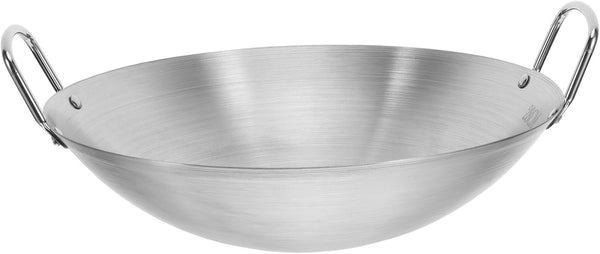 12 Inch Stainless Steel round Bottom Wok Large Capacity Frying Pan Double Handle Gas Stove Compatible Cookware Versatile for Stir-Fry and Bbq9