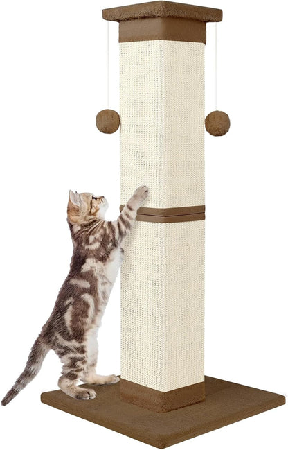 SOCATER Cat Scratching Post 33 Inch Nature Sisal Cat Scratch Post for Indoor Cats, Large Cat Scratcher Protect Your Furniture, for All Breeds11