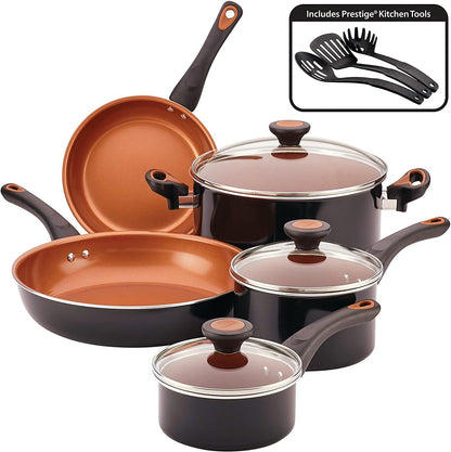 10365 Glide Dishwasher Safe Nonstick Cookware Set / Pots and Pans Set - 11 Piece, Black1