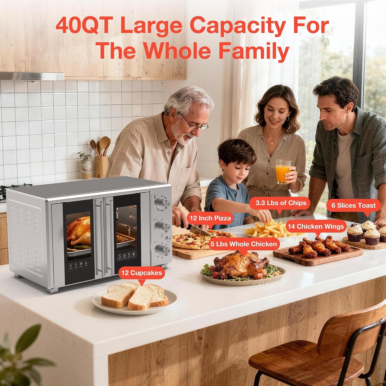 extra-large-french-door-countertop-toaster-oven-8-in-1-combo-40-qt-large-capacity-countertop-oven-fits-12-pizza-60-min-timer-6-slice-bake-broil-toast-stainless-steel-silver