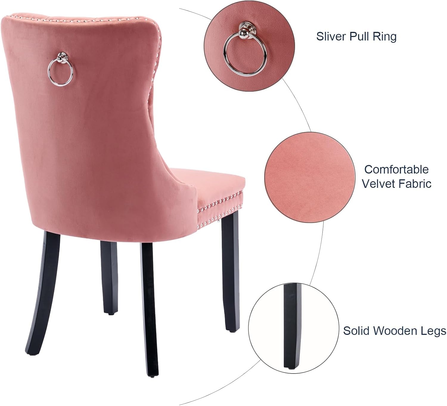 pink-velvet-dining-chairs-set-of-6-tufted-back-with-ring-pull-nailhead-trim-padded-seat-and-back-solid-wood-legs-armless-design-modern-style-dining-room-kitchen-or-restaurant