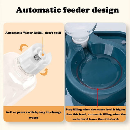Love Dream Double Dog Cat Bowls, Anti-Slip Pet Food and Water Bowl Set | Automatic Gravity Water Dispenser Bottle Detachable Stainless Steel Bowl No-Spill for Indoor Cats Dogs Puppy Kitten Rabbit5