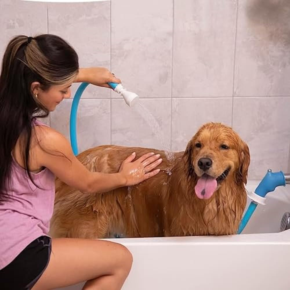 rinseroo-slip-on-bathtub-faucet-sprayer-attachment-ultra-flex-dog-shower-hose-adapter-portable-hose-attachment-with-sprayer-pet-showerhead-attach-tub-spout-5-foot-hose-no-install-for-speedy-washing