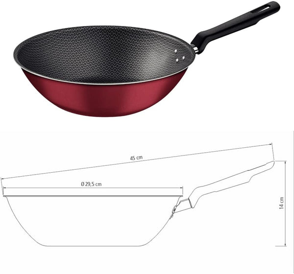 Generic Nonstick Wok Pan with Lid, 11 Inch, Starflon Max, PFOA Free, Tempered Glass, Heat Resistant Handle, Dishwasher Safe, Gas Stove4