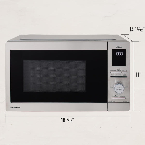 Panasonic Countertop Microwave Ovens, 0.9 Cu. Ft. 1000W, 15 Auto Cooking Presets, Inverter Technology for Even Cooking, with Genius Sensor Technology and Turbo Defrost- NN-SD47QSDAYH9