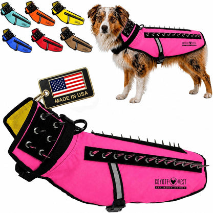 Coyotevest Dog Harness, Stab-Resistant Coyote Vest, Small, Neon Pink | Reflective Stab-Resistant Vest Helps Protect Small Dogs from Coyotes, Aggressive Dogs and Birds of Prey, Made in the USA42