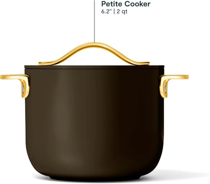 Caraway Petite Cooker, 2 Qt Ceramic-Coated Pot | Free from Forever Chemicals, Perfect for Rice, Grains, or Sauces, Black3