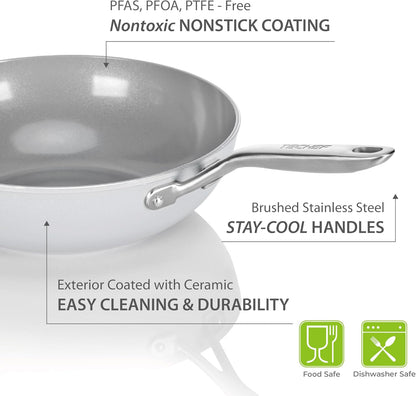 - Ceraterra 12" Ceramic Nonstick Flat Bottom Wok/Stir-Fry Pan - PFOA, PTFE, PFAS Free, Dishwasher and Oven Safe, Made in Korea (12-In)6