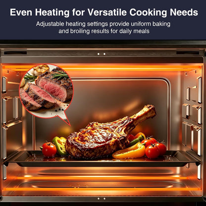 40.1QT XL French Door Countertop Oven, 1600W Extra Large Toaster Oven with 3 Intuitive Knobs, Infared Even Heating for 12" Pizza & Whole Chicken, Easy to Use, Stainless Steel (Silver)3