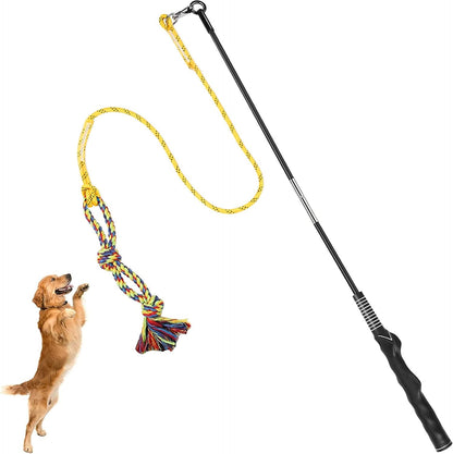 Flirt Pole for Dogs Interactive Chase Toy for Large Medium Small Puppy Dogs | for Chase and Tug of War, Dog Teaser Wand with Lure, Chewing Toy, for Outdoor Exercise & Training,Easy to Use,Carry, Sturdy10