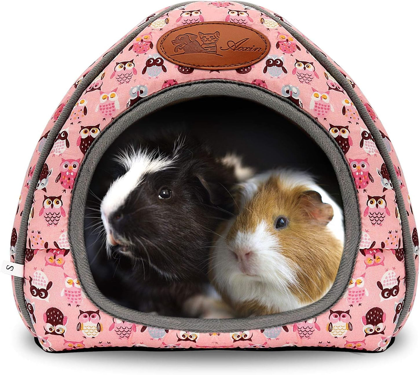 bwogue-guinea-pig-bed-hideout-washable-hamster-cave-for-small-animals-removable-cushion-for-cleaning-warm-fleece-nest-washable-bed-10-23-x-10-23-x-11-in-dwarf-rabbits-hedgehogs
