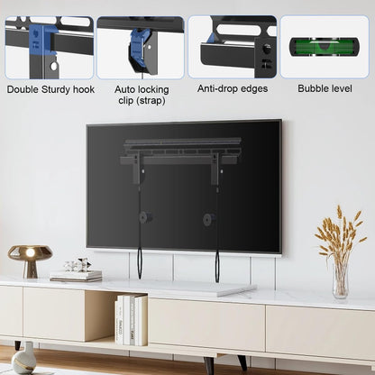 Studless TV Wall Mount for Most 23-60 Inch Tvs up to 99 Lbs, Low Profile No Drill TV Mount, Drywall Bracket with Max VESA 400X400Mm, No Stud, No Drill, Easy Install, MF85