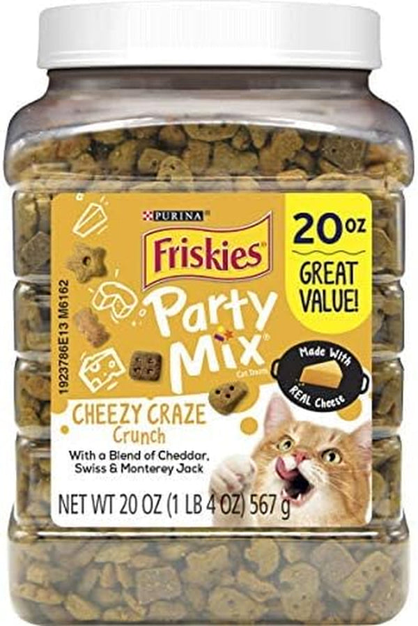 Purina Friskies Party Mix Cat Treats, Beachside Crunch, Made with Ocean Whitefish, Crunchy Cat Treats for Adult Cats, 20-Ounce Resealable Canister (Pack of 2)11