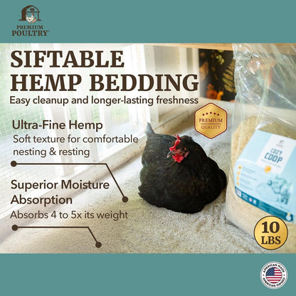 Cozy Coop, Siftable No Dust Hemp Bedding, 10Lb, Made in USA | Super Fine, Low Dust & Highly Absorbent, Reduces Coop Odor, Ideal for Deep Litter, Nesting Boxes & Brooders3
