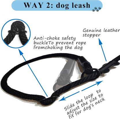 No Pull Dog Leash - Figure 8 Slip Lead Head Collar for Large Dogs (Black)8