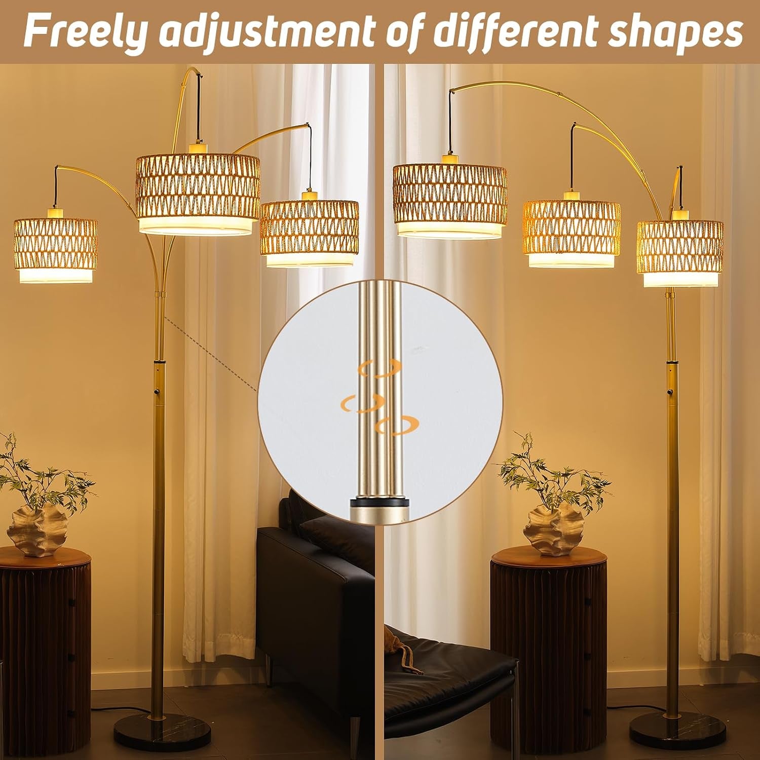 80-gold-rattan-arc-floor-lamp-for-living-room-3-light-boho-tree-lamp-heavy-natural-marble-base-1-2-3-light-rotary-switch-double-layer-wicker-fabric-shades-for-reading-corners-8-ft-ceilings