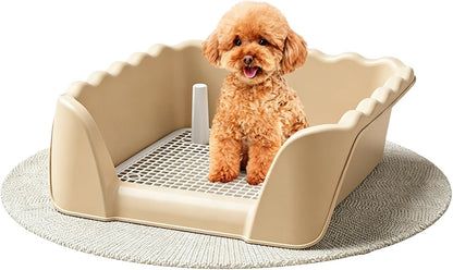 Indoor Outdoor Dog Potty Training Tray, Reusable Puppy Litter Box for Small & Medium Puppies, Pet Potty Pad Holder Toilet for Puppy Training 14.57''LX4.53''HX13.78''W (Pink)7