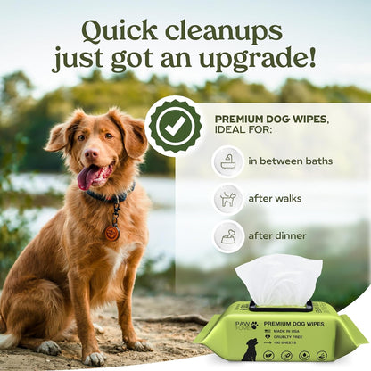 Pawfume Dog Wipes 100 Count, Pet Wipes – Hypoallergenic & Gentle Dog Wipes for Eyes, Face, Butt, and Paws – Cleaning & Deodorizing, Grooming Tear Stain Wipes for Puppy, Adult Dogs & Cats2
