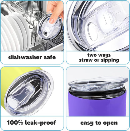 2 Pack 20Oz Skinny Tumbler Replacement Lids,Spill Proof Covers | Splash Resistant Sliding Covers with Seal Ring,For 20Oz Strainght Skinny Tumbler,Straw Friendly, BPA Free,Leak-Proof4