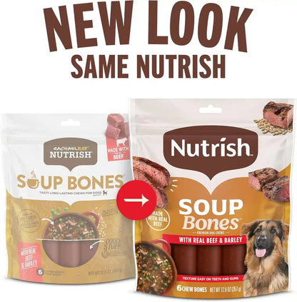 Nutrish Soup Bones Beef Dog Chews, 23.1 Oz. Bag (11 Treats) (Rachael Ray) | Rawhide-Free, Contains No Artificial Flavors or By-Product Meals, Soft Texture, Easy on Gums, Resealable Bag2