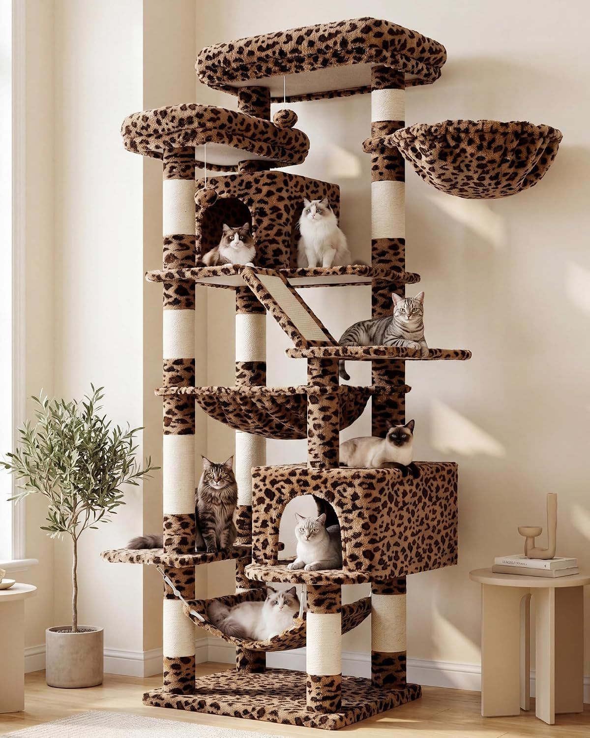 heybly-cat-tree-71-inch-tall-tower-for-indoor-cats-with-2-perches-hct034w-large-cat-furniture-with-2-big-condos-2-hammocks-basket-scratching-pad-multi-level-cat-condo-light-gray