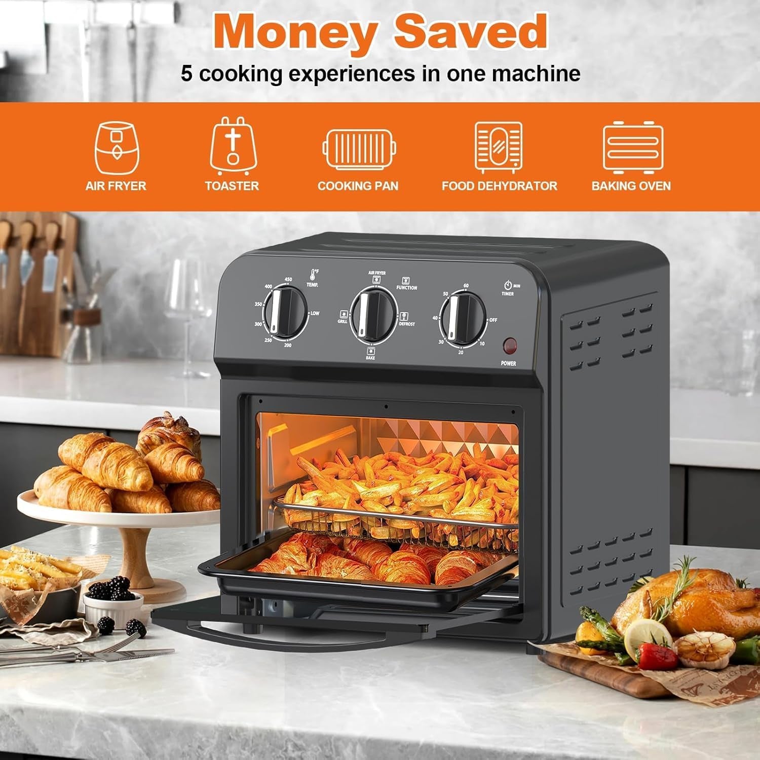 13-quart-air-fryer-toaster-oven-combo-family-size-7-in-1-convection-countertop-oven-360-hot-air-circulation-for-crispy-stainless-steel-adjustable-time-temp-with-bakeware-set