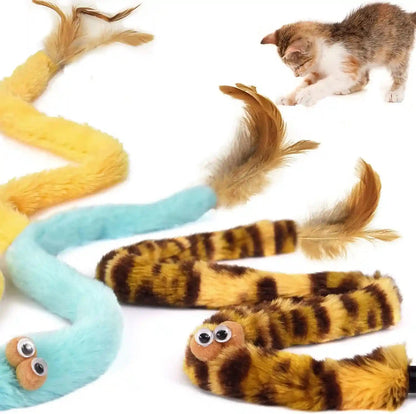 Cat Toys for Indoor Toys,Rainbow Cat Wand Toys,Feather Flips Plush Ball Cat Toys,Interactive Feather Toy for Teaser Play and Chase Exercise with Kitten 6 Pack2