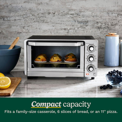 Toaster Oven Broiler, 1800W Countertop Design, 0.5 Cu. Ft. | Custom Classic Small Toaster Oven, Nonstick Interior & Shade Control Settings, Fits 11” Pizza & 4 Bagel Halves, TOB-40NNAS3