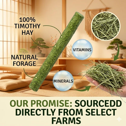 500G(≈92 Pcs) Natural Timothy & Alfalfa Hay Sticks - Dental Chew Treats for Rabbits, Guinea Pigs, Hamsters, Chinchillas, Healthy Teeth Grinding Snacks3