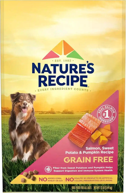 Nature'S Recipe Grain Free Easy to Digest Salmon, Sweet Potato and Pumpkin Recipe Dry Dog Food, 4-Pound | Fiber from Sweet Potatoes & Pumpkin Helps Support Digestion and Immune System Health10