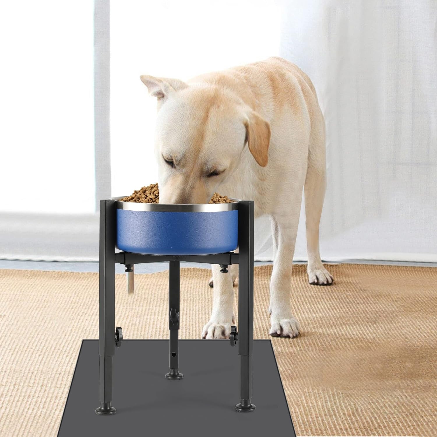 proerr-single-dog-bowl-stand-tall-dog-food-stand-adjustable-wide-7-11-heights-14-5-metal-elevated-pet-bowl-holder-raised-water-feeder-for-medium-large-dogbowl-not-included