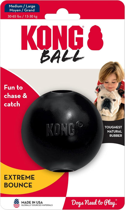 KONG Extreme Ball with Hole - Fetch Toy - Durable Dog Toy for Training, Interactive Playtime & More - Natural Extreme Rubber Ball - Black - for Medium/Large Dogs5