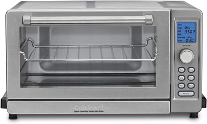 TOB-135 Deluxe Convection Toaster Oven Broiler, Brushed Stainless, 9.3" X 18.3" X 15.3", Silver | 9.3" X 18.3" X 15.3", 2-Hour Timer, Nonstick Interior, Removable Crumb Tray, Digital Controls1