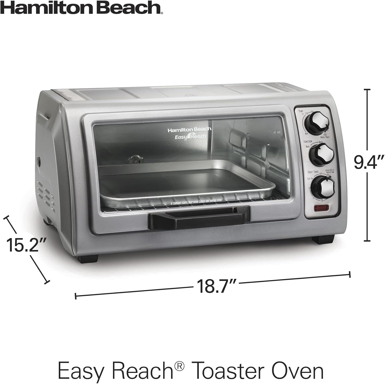 easy-reach-6-slice-countertop-toaster-oven-roll-top-door-for-easy-access-bake-broil-toast-functions-150-to-450ºf-adjustable-temp-auto-shutoff-silver