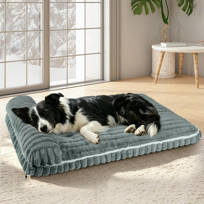 Dog Beds Medium Large Sized Dog, Dog Bed for Crate with Pillow(Grey, XL) | Comfort Large Dog Bed, Washable Dog Bed with Removable Cover, Durable Orthopedic Deluxe Plush Dog Crate Pad Bed1