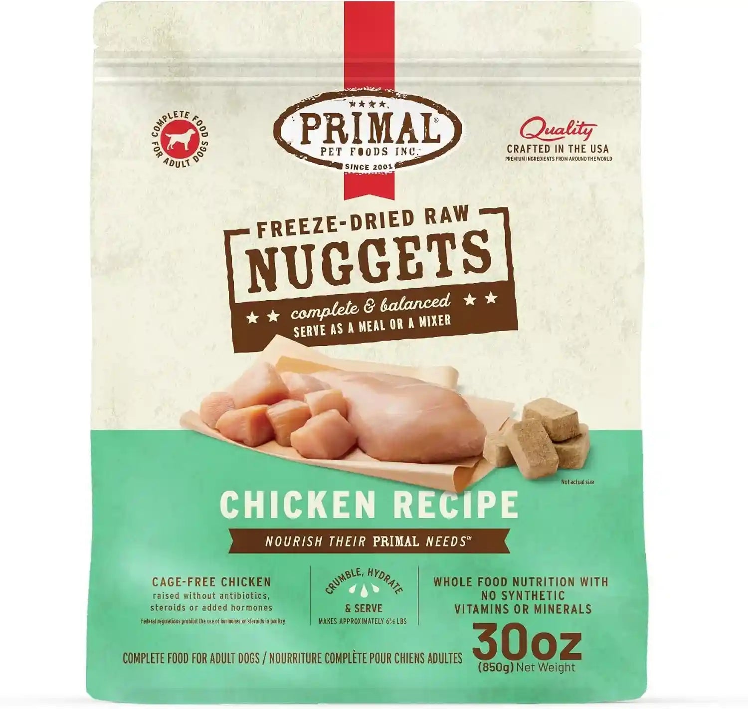 primal-freeze-dried-dog-food-nuggets-chicken-complete-balanced-meal-topper-or-treat-premium-healthy-grain-free-high-protein-raw-dog-food-14-oz-complete-balanced-nutrition-meal-topper-or-treat-grain-free-high-protein-no-synthetic-vitamins-minerals