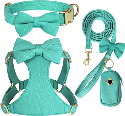 Beirui Cute Small Dog Harness Collar and Leash Set, Pink,Xxs,Chest 12-14" | for Small Dogs Puppy, Three Detachable Bows, Adjustable Step-In Vest, Yorkshire, Chihuahua, for Daily Walking Holiday Outfits7