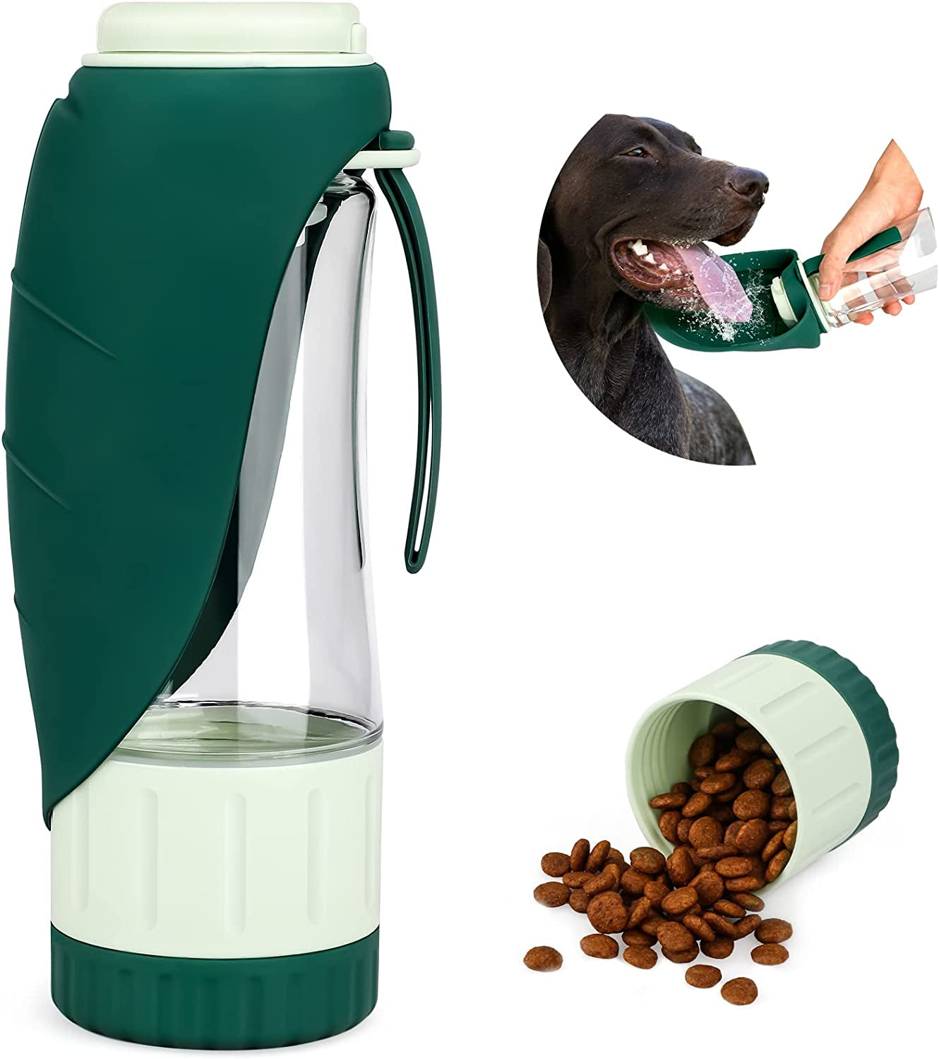 tiovery-upgraded-dog-water-bottle-portable-dog-cat-puppy-pet-water-dispenser-feeder-with-drinking-cup-and-food-container-leak-proof-for-outdoor-walking-travel-hiking-12oz