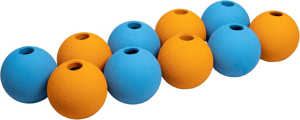Amazon Basics Interactive Bouncy Durable Rubber Dog Toy Balls, 2.5 Inch, Multi-Color Blue/Orange, Pack of 101
