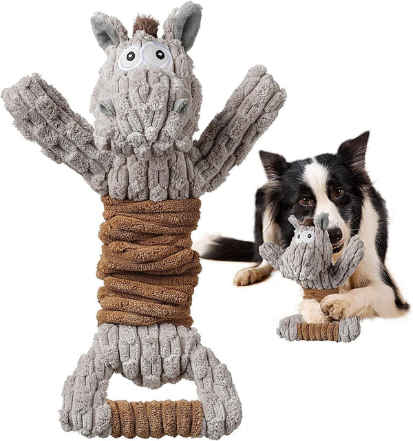 Tug of War Dog Toy, Crinkle Dog Toys for Large Dog, Soft Dog Plush Toy with Squeaky, Stuffed Animal for Dogs (Tug Series, Donkey)2