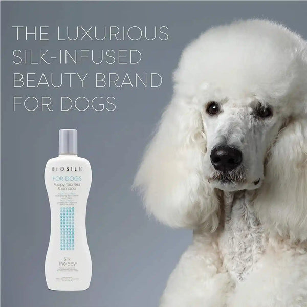 Biosilk for Dogs Puppy Tearless Shampoo, Gentle Dog Wash with Silk Proteins, Paraben and Sulfate Free Formula Helps Clean and Condition Coats for Puppies and Dogs, 12 Fl Oz4