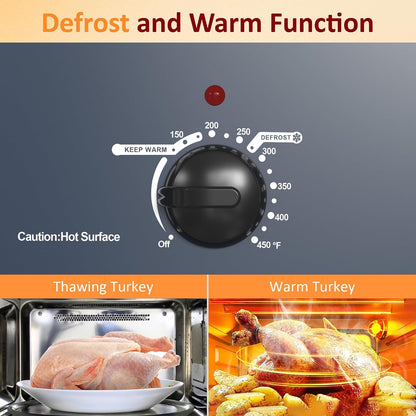 Electric Roaster, 26 Quart Electric Roaster Oven with Glass Lid, Turkey Roaster Oven Buffet with Self-Basting Lid, Removable Pan, Cool-Touch Handles, Blue7