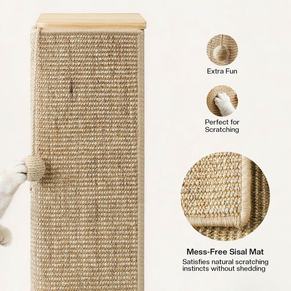 Wooden Couch Corner Cat Scratcher with Sisal Scratching Mat, Couch Cat Scratch Protector with Adjustable Buckles, Couch Corner Protectors for Cats, Cat Scratch Furniture Protector for Sofa7