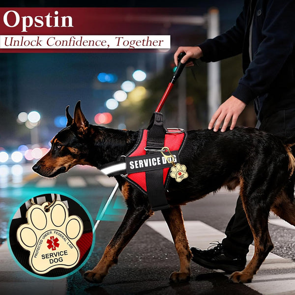 Opstin Service Dog Vest, ID Tag + 50 ADA Information Cards, Service Dog Harness in Sizes X Small to XX Large, Metal Dog Tag Has Ruggedized Clip, 2-Sided Service Animal Cards,Esa Accessory Set Small7